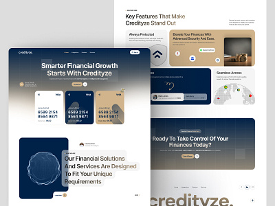 Credityze - Finance Landing Page ai banking card figma finance fintech future landing page money savings transaction transfer ui ux wallet web design website