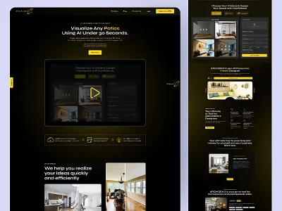 AI Software Landing Page For Interior Digital Visualization ai landing page design ai software design ai tools ai tools landing page ai website dark website design figma figma design interior website landing page landing page design ui ux design web app web app landing page web design webiste website design