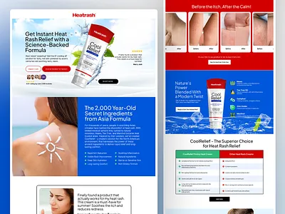 Heatrash | Cool Relief Landing Page UI Design app design apps clean design landing page landing page design mobile app modern design product page ui ui design ui ux uiux web design website