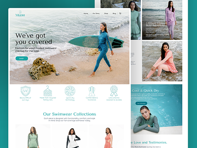 Muna Swim Wear | Website UI Design design graphic design landing page shopify shopify design ui ui design ui ux ux web design website website design website ui