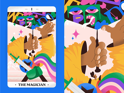 The Magician Tarot cards character design design illustration magician product tarot ui vector webdesign