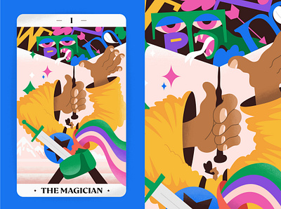 The Magician Tarot cards character design design illustration magician product tarot ui vector webdesign