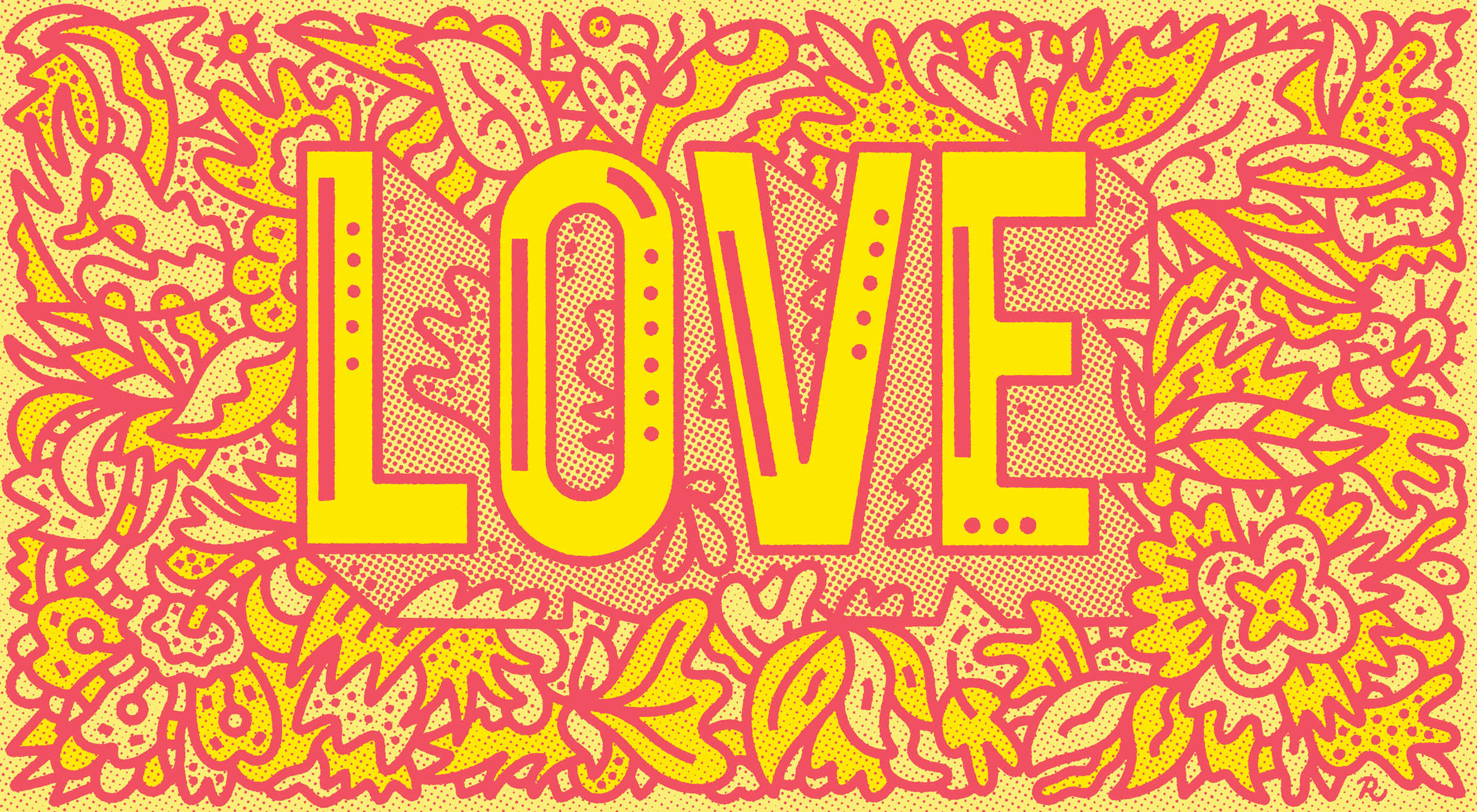 AARP LOVE aarp hand drawn type illustration lettering pattern typography