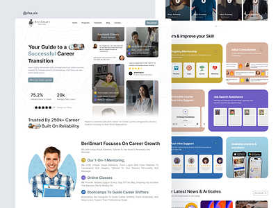 BeriSmart – Online Career Coaching & Job Support Website app apps career design education mobile skill ui uiux ux web web design