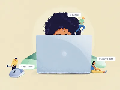 Online user behaviour graphic design illustration laptop people textures user behaviour vector