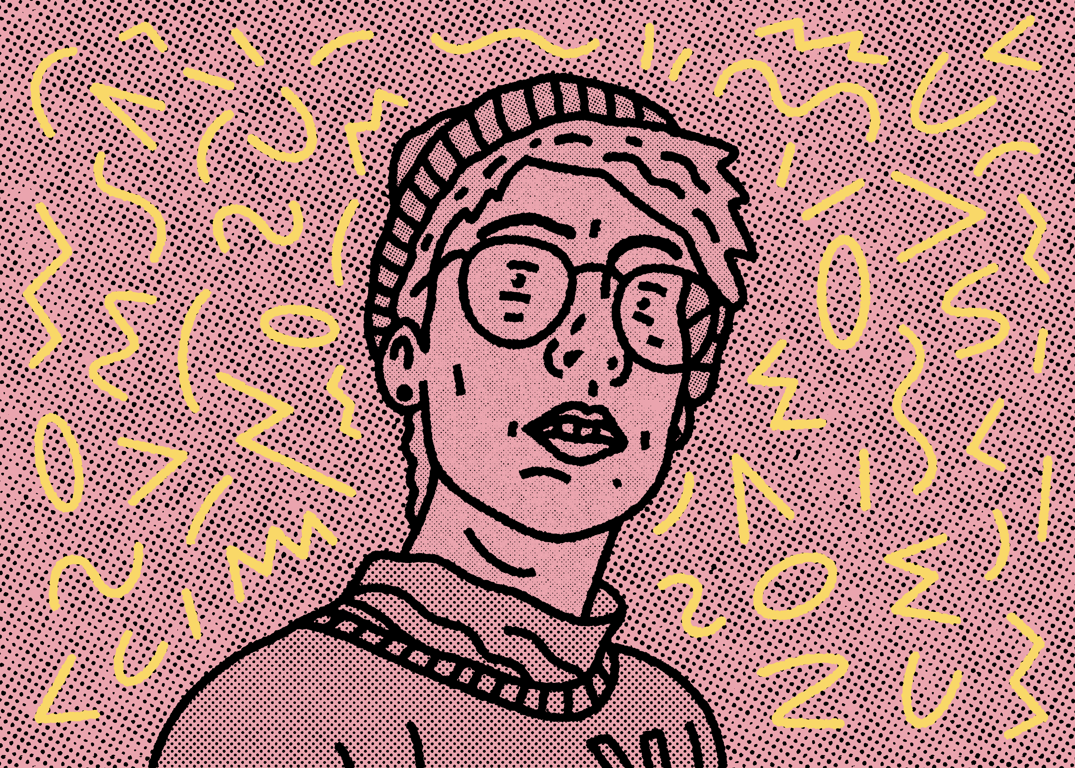 Right Mind At Work characters illustration pattern portraits