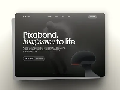 Studio Website Hero Design ai hero ai hero section animationstudio branding creativeagency dark hero dark hero design dark theme darkmode figma figma design hero design herosection motion graphics saas saas hero section saashero typography ui web design