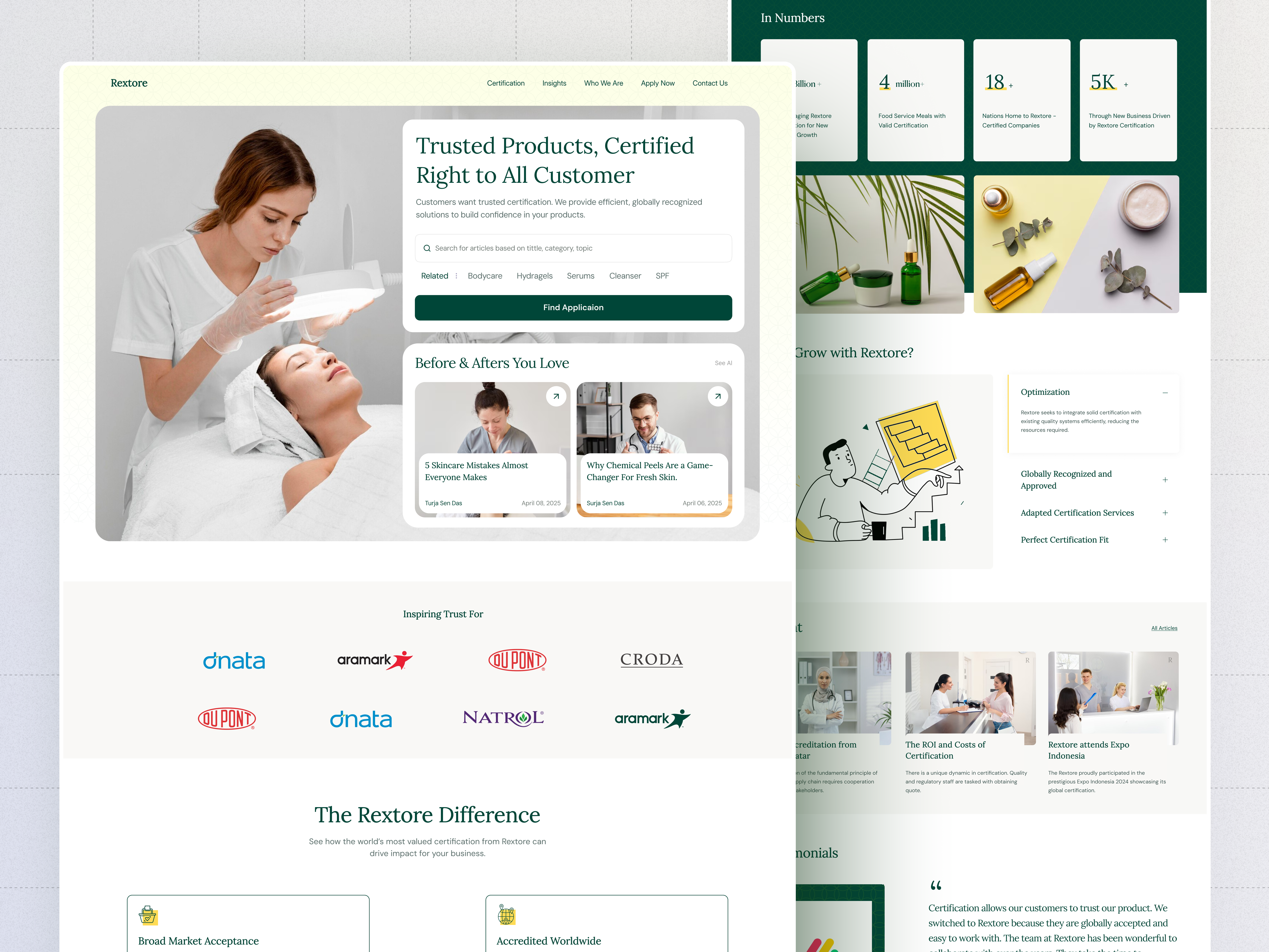 Rextore Certification Organisation Website best dribbble shot best saas website clean design halal food halal organisation homepage design product design website product website saas website skincare startup website system design turjadesign ui landing page ux design website website design website design inspiration