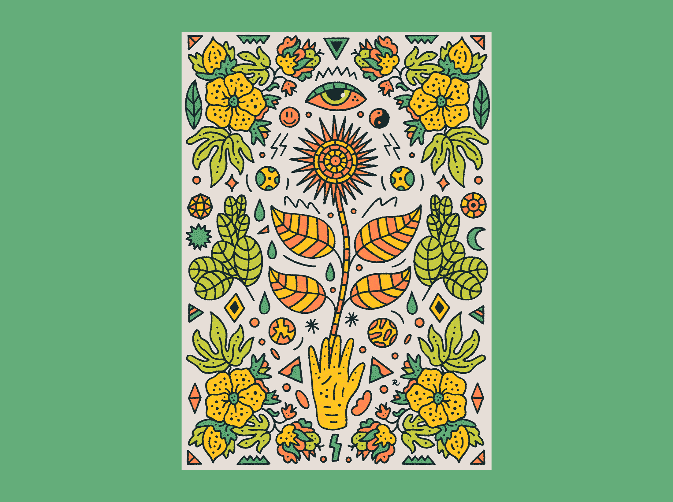 Dive Into The Weird flowers illustration pattern