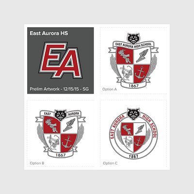 East Aurora HS Crest Prelim. Process branding design graphic design illustration logo vector