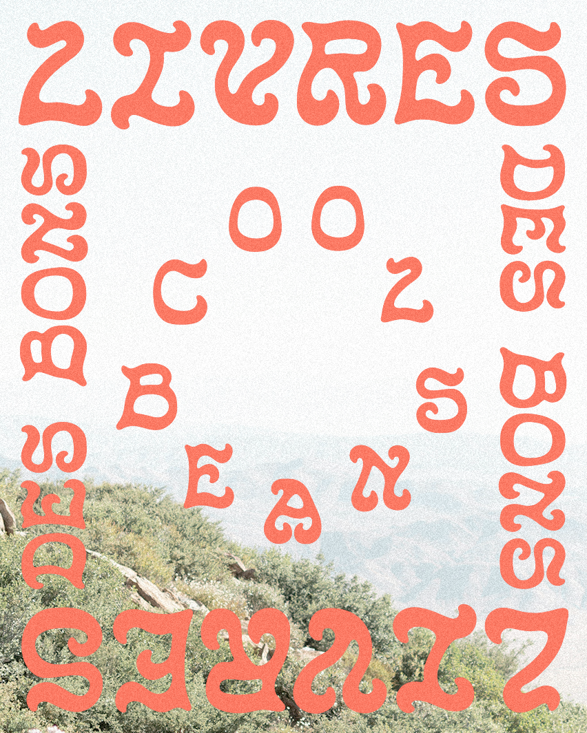 Des Bons Livres - Experimental Type badge design branding california desert font design fonts food and drink hippie logo nautral organic rustic type type design typography western