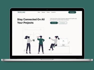 Inteline - SaaS Website Template html template htmlcss landing page saas saas website ui design web design web development website website template
