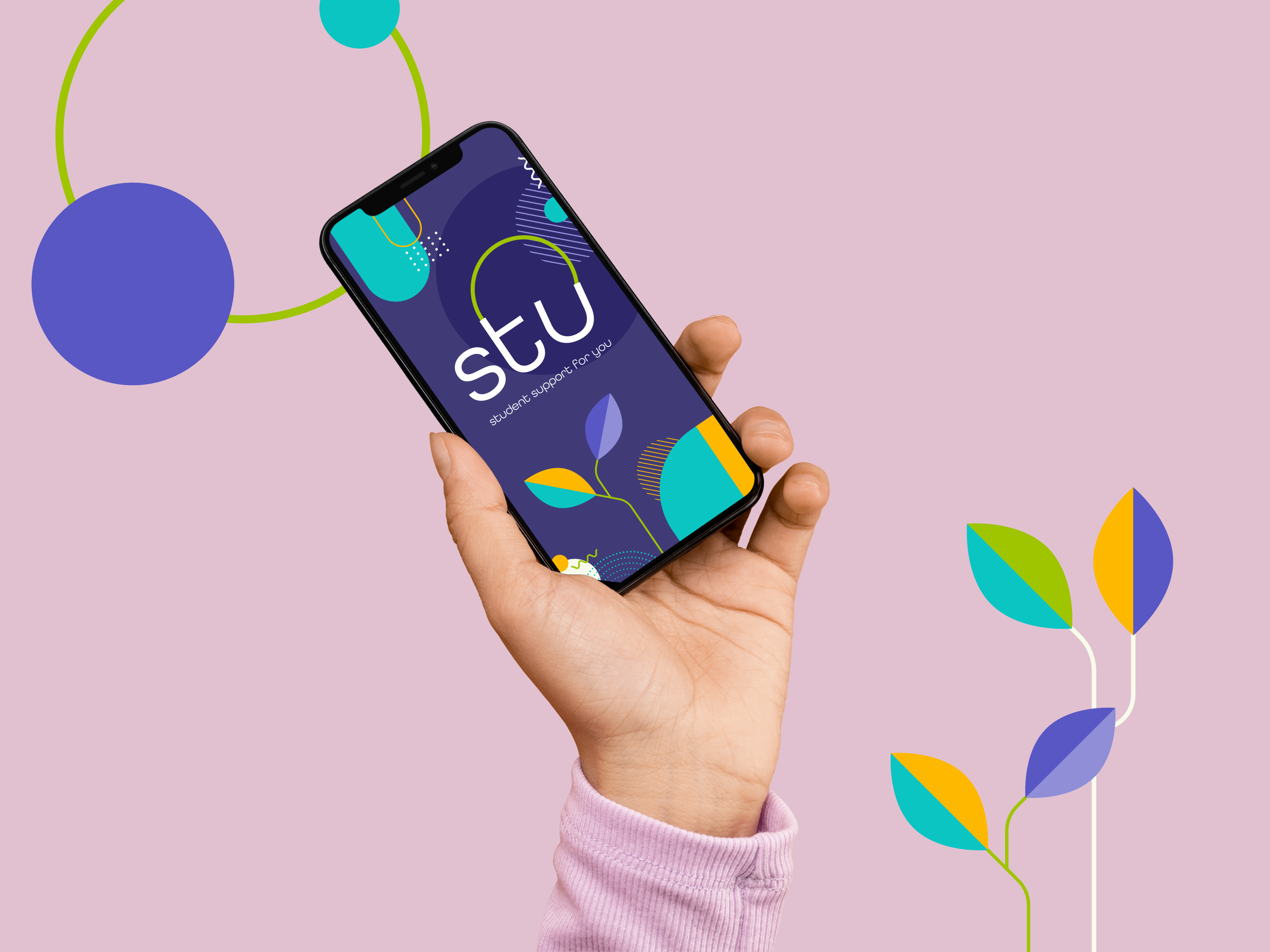 Student Support for You | STU app branding illustration mobile mobile app mobiledesign shapes student app ui uidesign