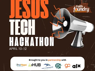 Jesus Tech Hackathon poster design dev graphic design ibconcept logo mainadev startup stikas xyz ui