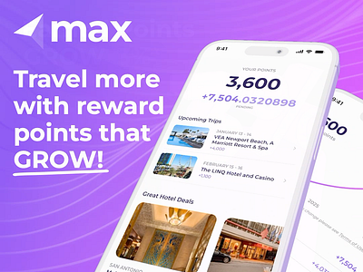 Max Travel - Announcement 3d android animation app beta figma hotel ios iphone jitter spline travel ui