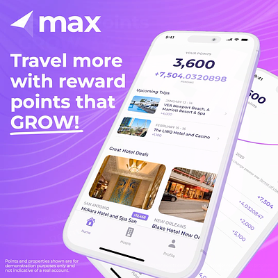 Max Travel - Announcement 3d android animation app beta figma hotel ios iphone jitter spline travel ui