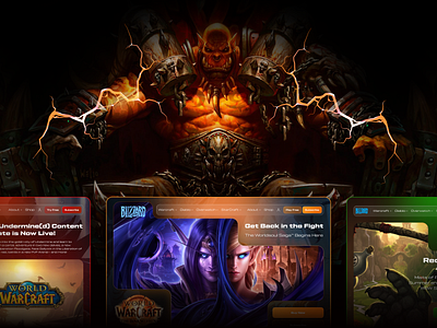 Blizzard Warcraft Website Design app blizzard branding design figma graphic design illustration logo ui ux vector warcraft