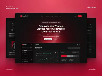 Financial AI Landing Page | UI/UX & Interactive Concept Design assistant financialai fintechdesign interactiondesign interactivedesign landingpage scarletai uidesign uiuxdesign userexperience uxconcept