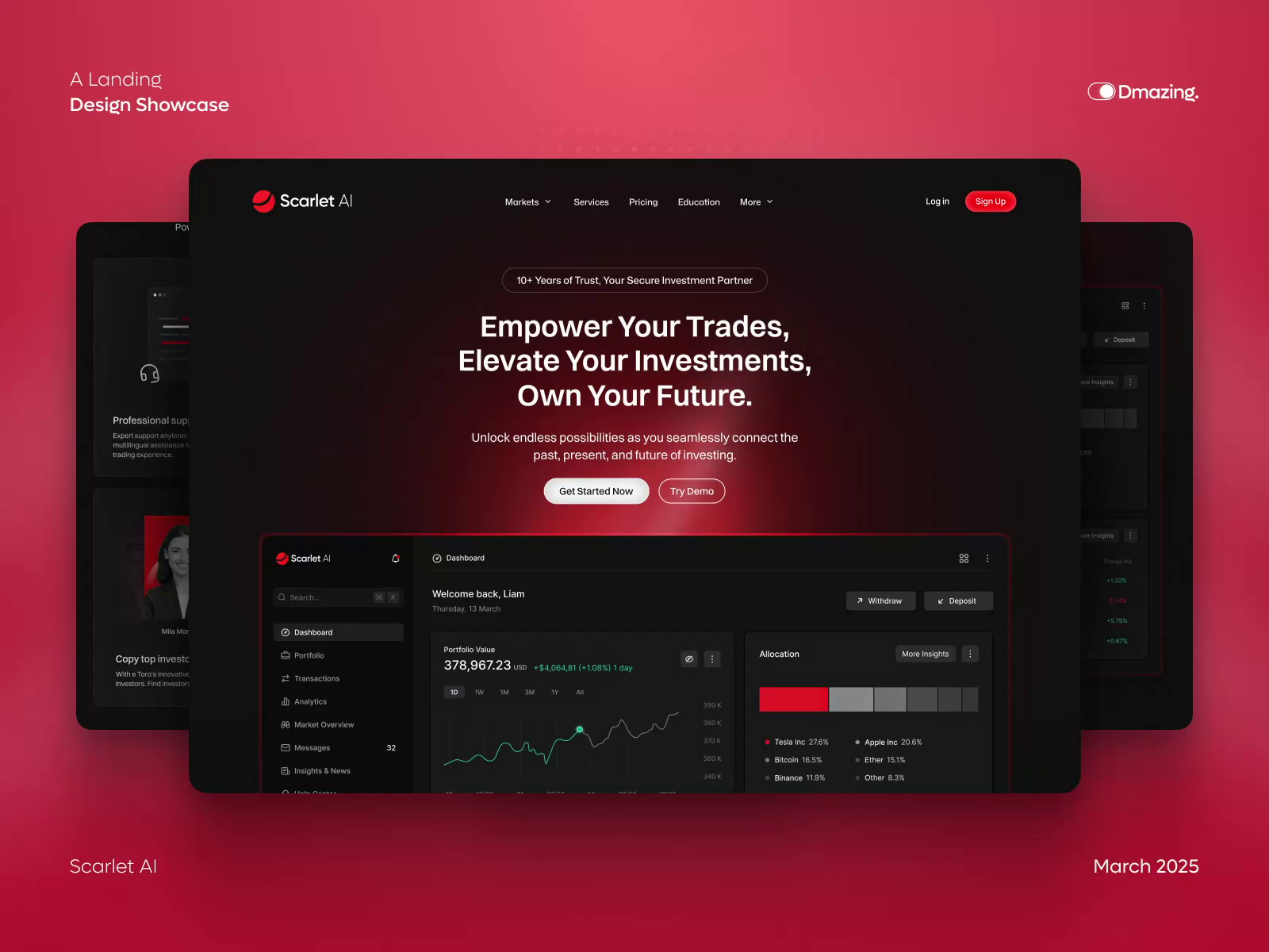 Example of Financial AI Landing Page | UI/UX & Interactive Concept Design