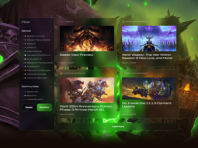 Blizzard Games Website app blizzard branding design figma graphic design illustration logo ui ux vector website