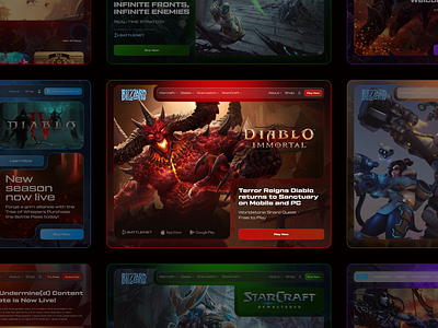 Blizzard Diablo Website Design app blizzard branding design diablo figma games graphic design illustration logo ui ux vector
