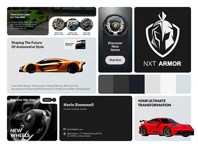 NXT ARMOR branding cars designagency luxurycars sports cars ui web design website