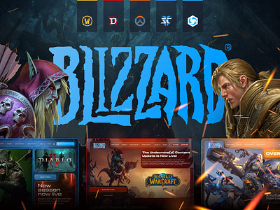 Blizzard Games Website Design app blizzard branding design figma graphic design illustration logo ui ux vector wow