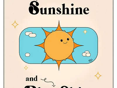 All You Need is Sunshine design drawing graphic design illustration poster procreate sunshine vector