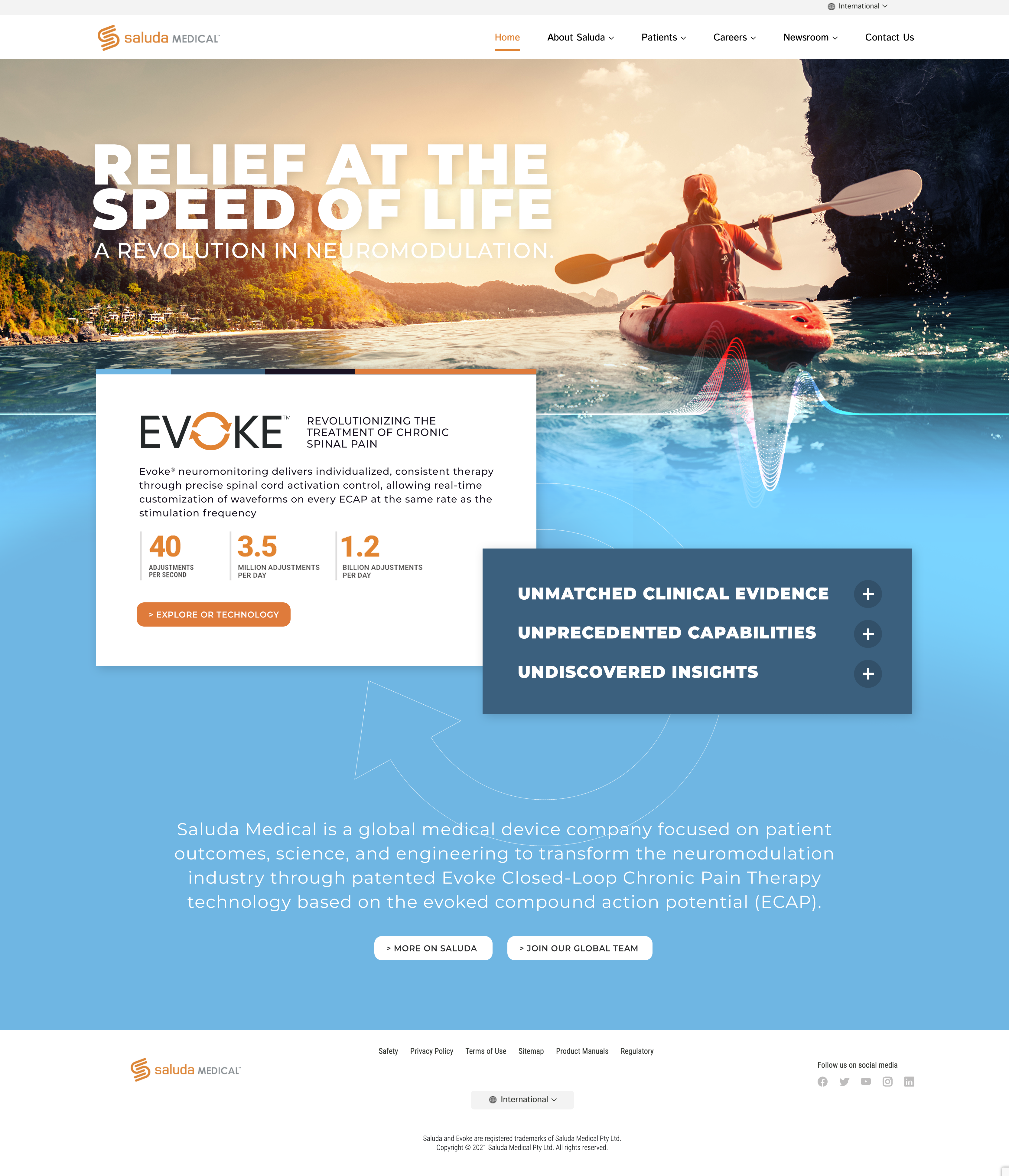 Saluda Medical brand development design website