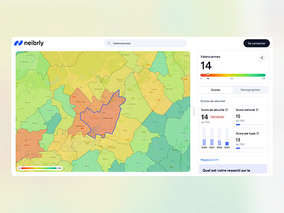 neibrly.co crime criminality impact map neibrly progress bar range safe safety score security