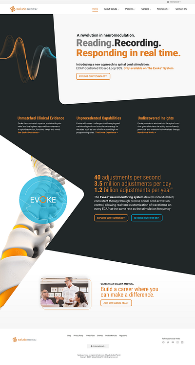 Saluda Medical - Evoke System design website
