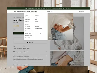 Ecommerce Mega Menu · Koala UI checkout ecommerce framer template framer template ecommerce landing marketing product product details shop shopify shopify template shopping store template webflow template