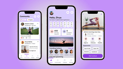 Yoga App app design figma mobile app ui ui design user interface ux yoga