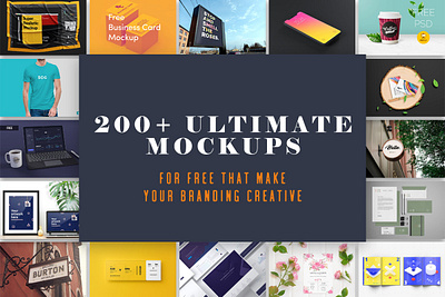 200+ Ultimate Mockups For Free That Make Your Branding Creative apple branding clean colorful creative design font illustration ios iphone logo modern psd ui