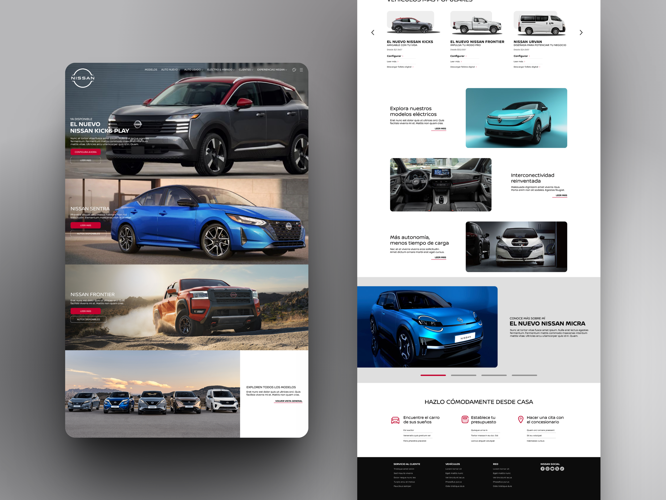 Homepage Design for Nissan LATAM automotivedesign b2cwebdesign car car dealership carlandingpage dealership design homepage homepageconcept marketingui mockup nissandesign productwebsite web webdesign