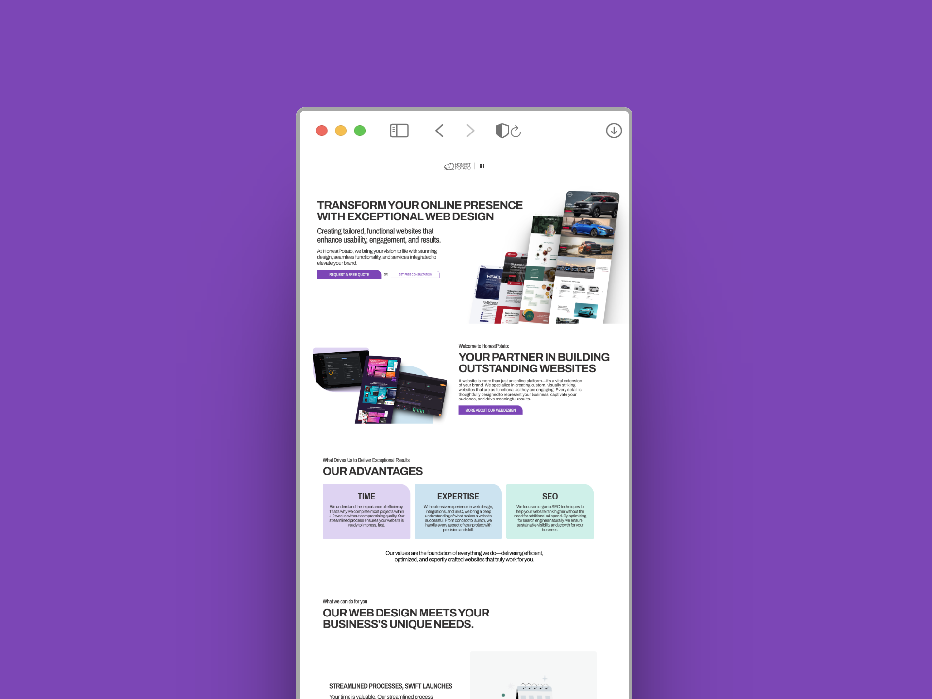 HonestPotato MockUp/Webdesign agency creative design mockup web webdesign webdesigner
