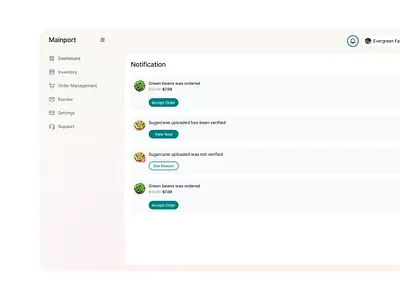 Notification Page design ui ux webapp