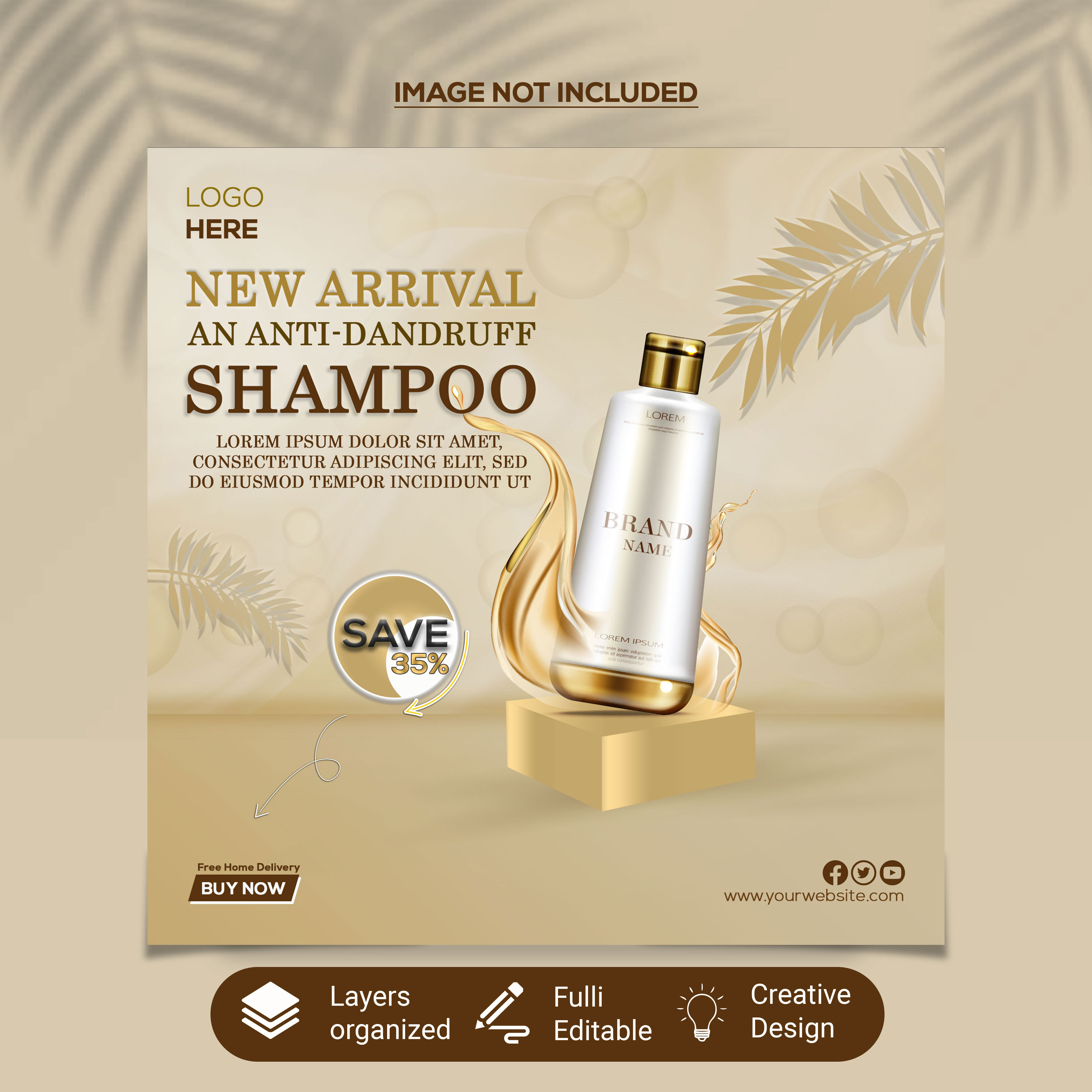 Brand Promoting Social Media Advertisement Post Design advertisement animation banner branding bubble corporate graphic design lifestyles logo model packaging product sale shampoo socialmedia