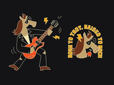No reins, no rules ⚡ art character design fun graphic horse horseplay illustration rocknroll t shirt