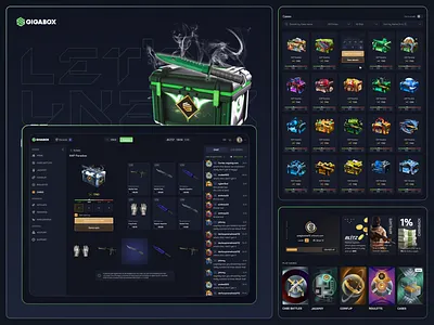 CS:GO iGaming Platform Design 3d box branding cases counter strike csgo csgo cases design dice esports gambling game gaming igaming illustration landing page mystery box roll skins ui ui design