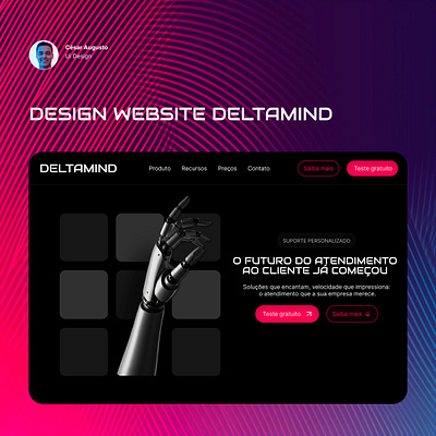 DeltaMind — IA aplicada ao atendimento ao cliente branding design figma framer illustration landingpage ui ux webpage website