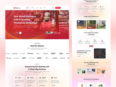Priyoshop ecommerce landing page design b2b ecommerce buy and sell platform ecommerce figma design landing page marketplace minimal ui modern design online store product page responsive design shop ui ui inspiration website