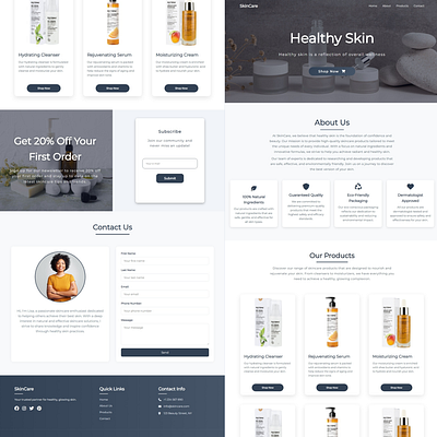 SkinCare website branding css html js template ui website