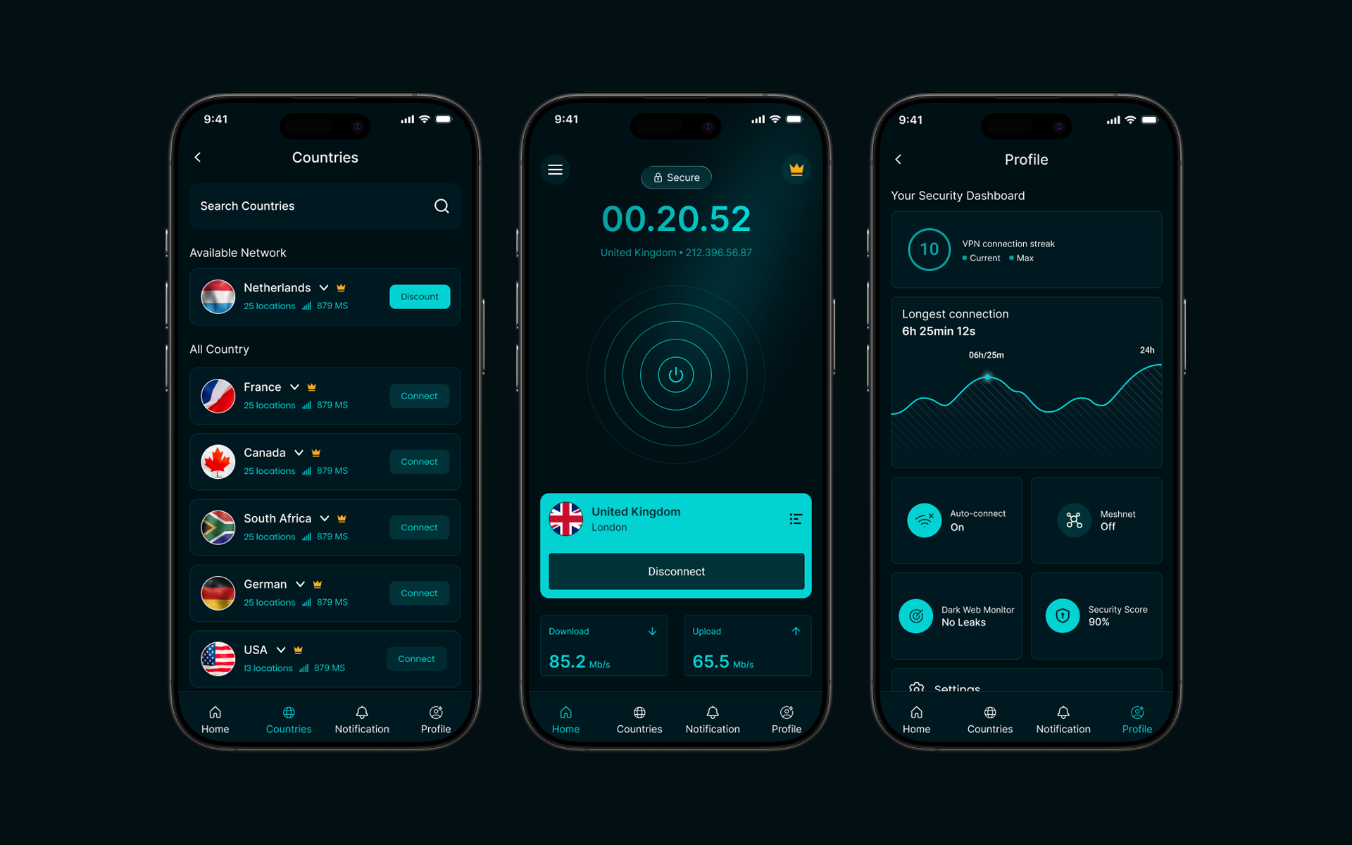 VPN Mobile App Design | UI/UX Design | SaaS Product app design app interface branding case study covermevpn logo logo design mobile app mobile app design product design saas product secure mobile app ui uiux user interface ux vpn vpn mobile app