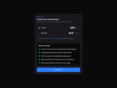 Pricing Plan 💳 button design dialog minimal modal popup saas ui web design