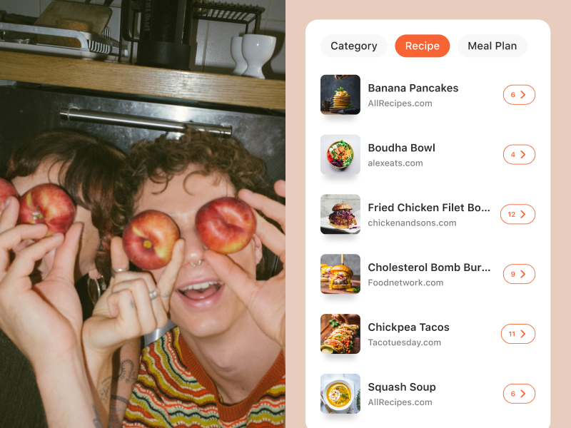 RecipeBox product design ui ux