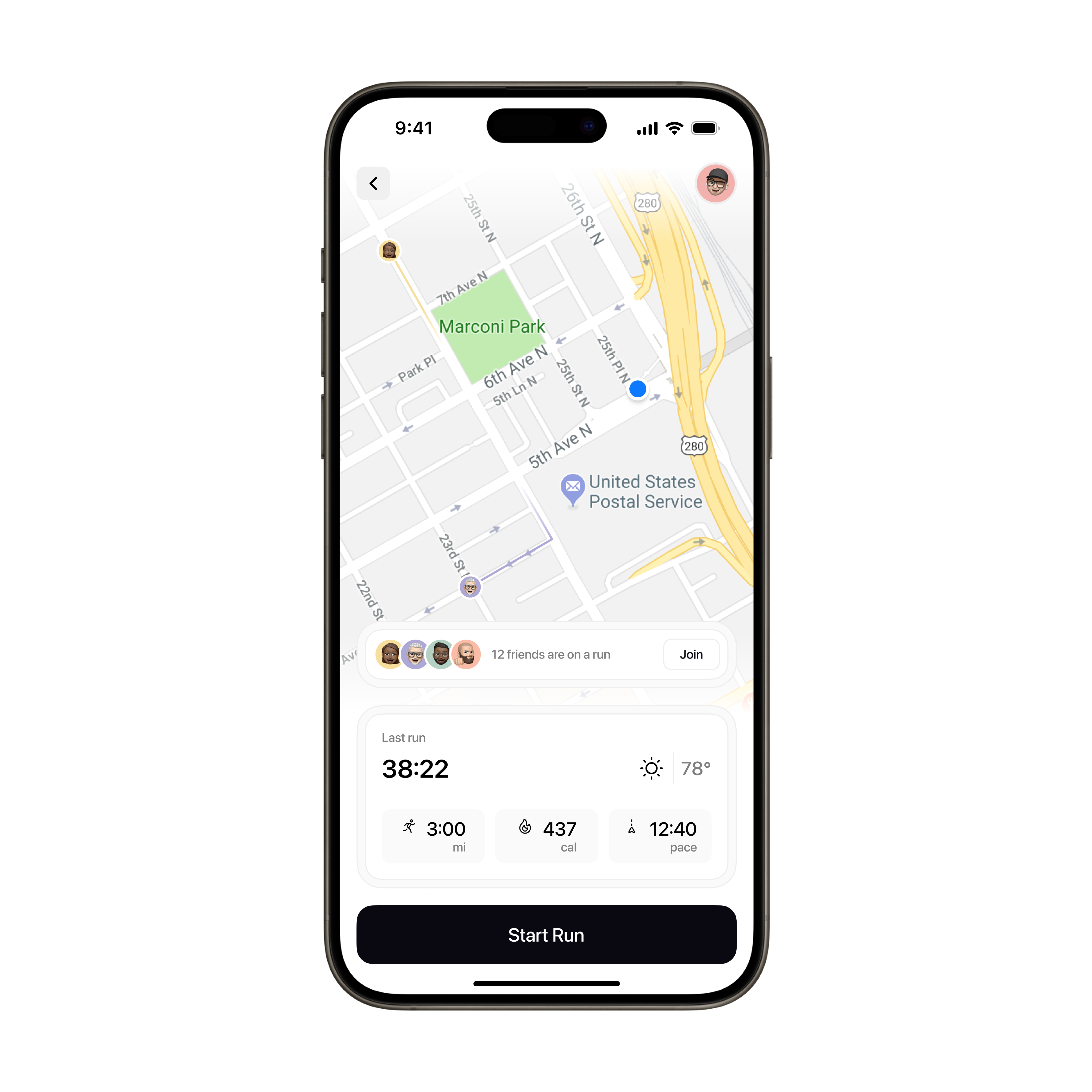 Join Your Friends 🏃‍♂️ app clean components figma fitness maps minimal mobile running running app ui ux