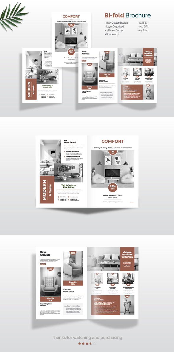 Furniture Bi Fold Brochure sofa