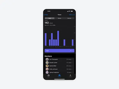 Stats Page · iOS app apple ui ios ui ux