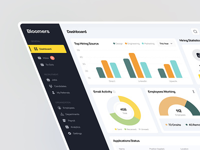 HR Management Dashboard admin admin panel admin panel dashboard crm crm application crm web app dashboard hr hr management product product design saas saas app ui ux